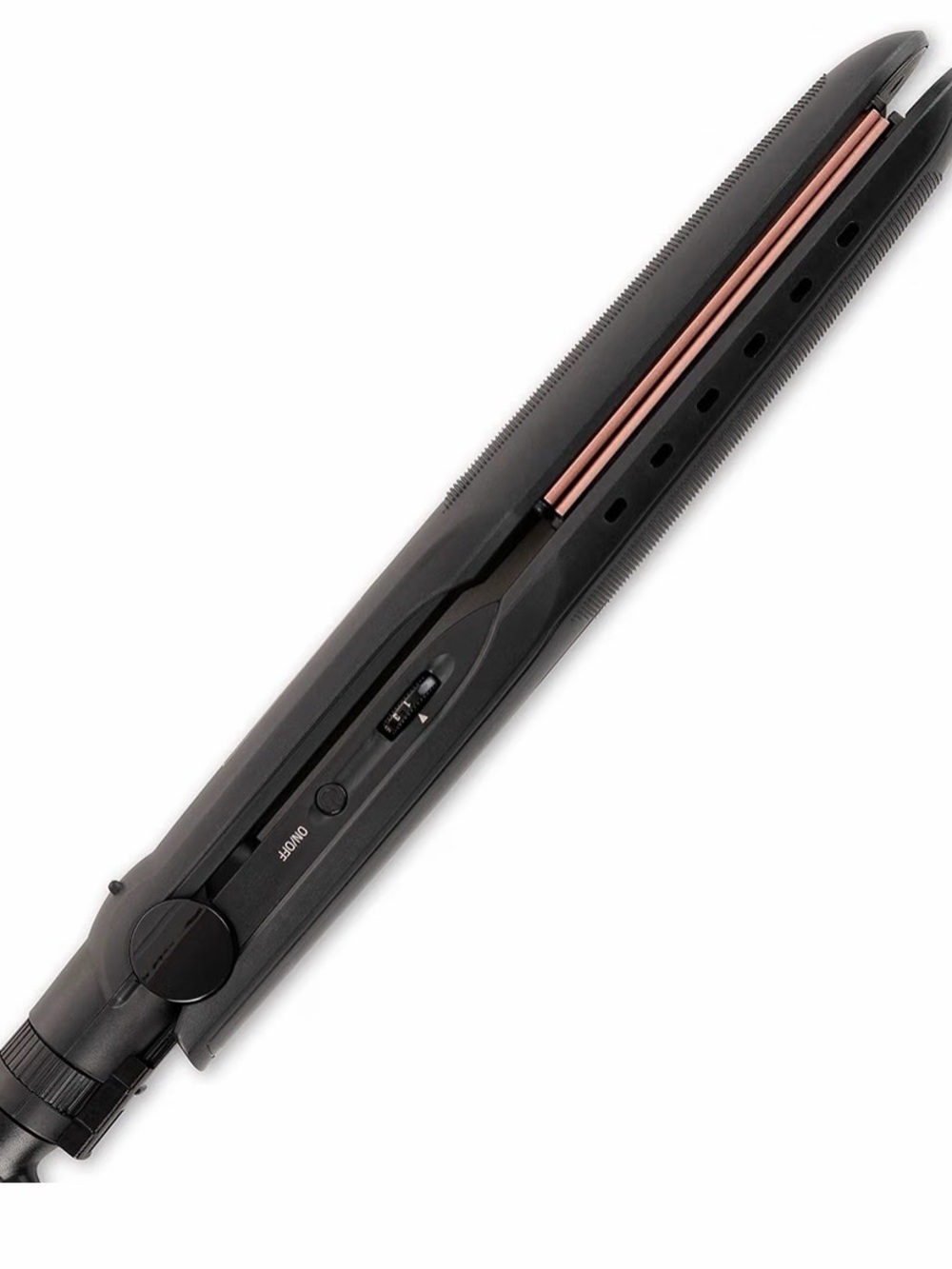CONAIR Black Hair Straightener with Rose Gold Plates - Women Hair Tool